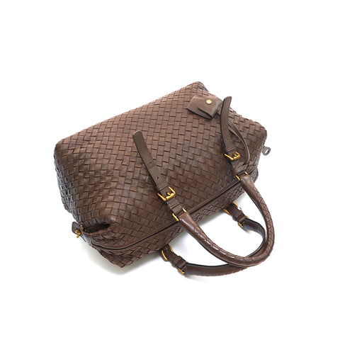 Bottega Veneta Bottegaveneta Intrecchart波士顿手提包皮革棕色P14327