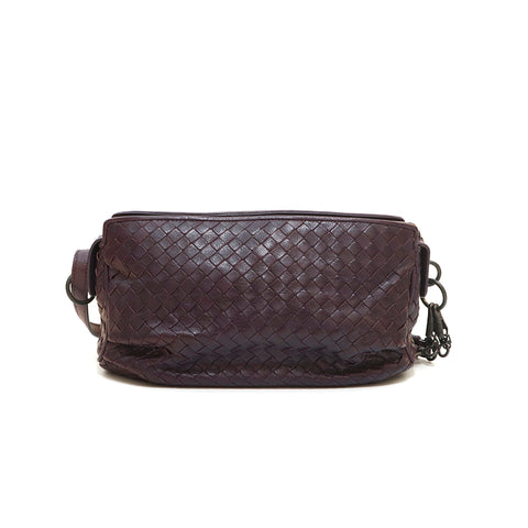 Bottega Veneta Bottegaveneta Intrechart肩袋皮革紫色P14328