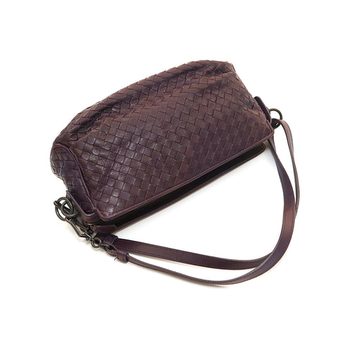 Bottega Veneta Bottegaveneta Intrechart肩袋皮革紫色P14328