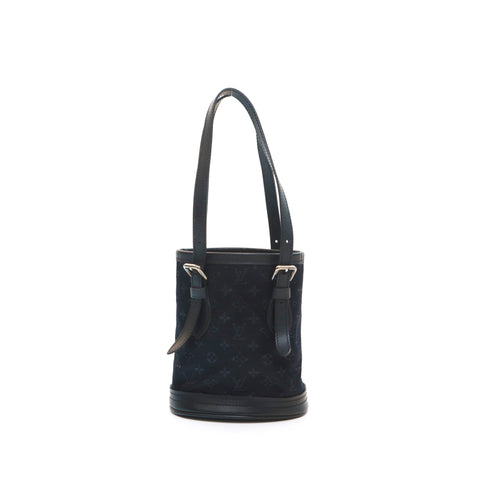 Louis Vuitton Sottle Bucket Monogram Handbag Satin Black P14334