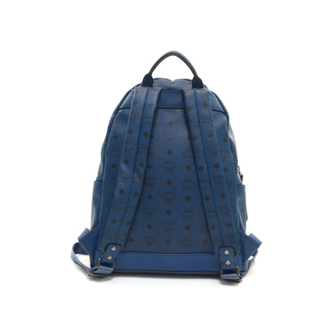 M Sea M MCM Logo Leather Backpack Daypack Blue P14338 – NUIR VINTAGE