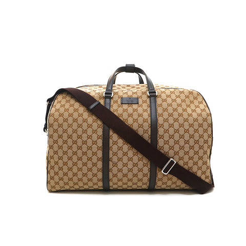 Gucci Brown Canvas Boston Duffle