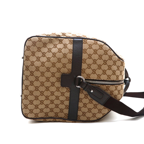 Gucci Gucci GG帆布波士顿袋棕色P14340