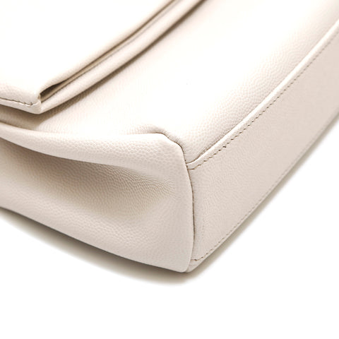 Eve Saint Laurent Yves Saint Laurent Hollywood Shoulder Bag Leather White P14350