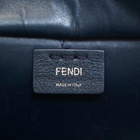 フェンディ FENDI トロワジュール 2WAY ショルダー ハンドバッグ ネイビー P14374