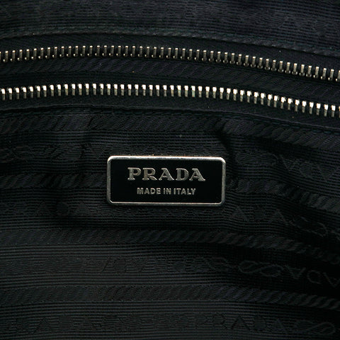 プラダ PRADA サフィアーノ 三角プレート ショルダー ハンドバッグ ブラック P14379
