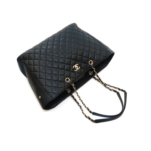 Large classic handbag, Grained calfskin & gold-tone metal, black — Fashion  | CHANEL