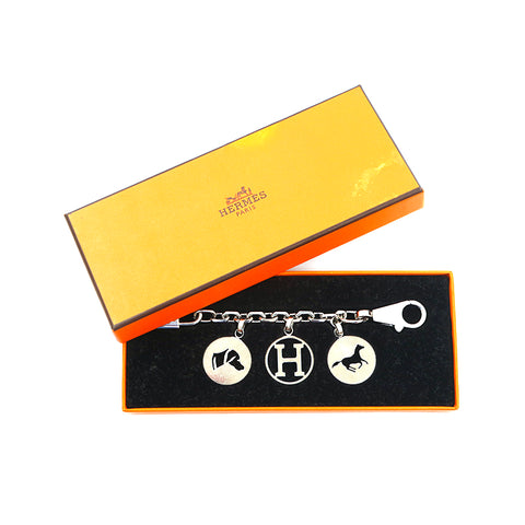 爱马仕爱马仕（Hermes Hermes）护身符4 Bulllock Keychain Silver P14400