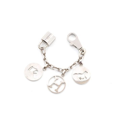 Hermes Hermes Amulet 4 Blurock Keynchain Silver P14400