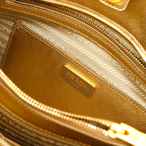 Prada PRADA Safiano 2WAY Shoulder Bag Gold P14408 – NUIR VINTAGE