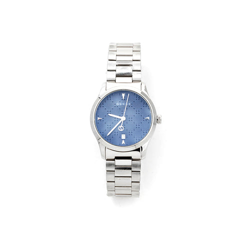 Gucci gucci g intemporel ya1264025a montre argent x bleu p14418