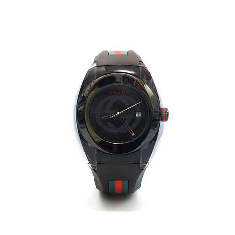☆【美品】グッチヴィンテージシェリーラインブラック腕時計(新品電池稼働品)
