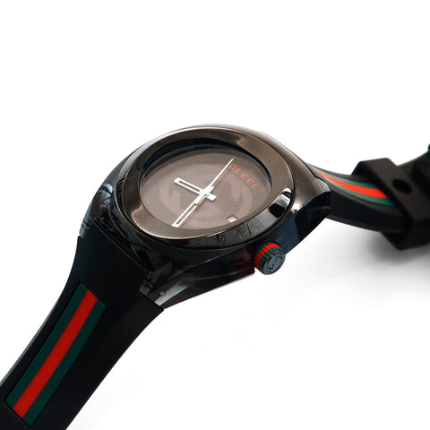 Gucci Gucci Synk Sink Sherry Line Rubber Watch Black P14419