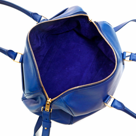 SAINT LAURENT PARIS 2way Hand Shoulder Bag Leather Blue P14424 – NUIR VINTAGE