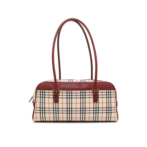 Burberry Burberry Novacheck手袋米色X红色P14433