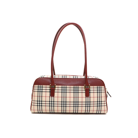 Burberry Burberry Novacheck手袋米色X红色P14433