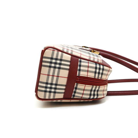 Burberry Burberry Novacheck手袋米色X红色P14433