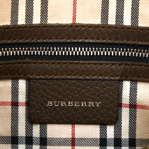 Burberry Burberry Loger皮革手提包棕色P14437