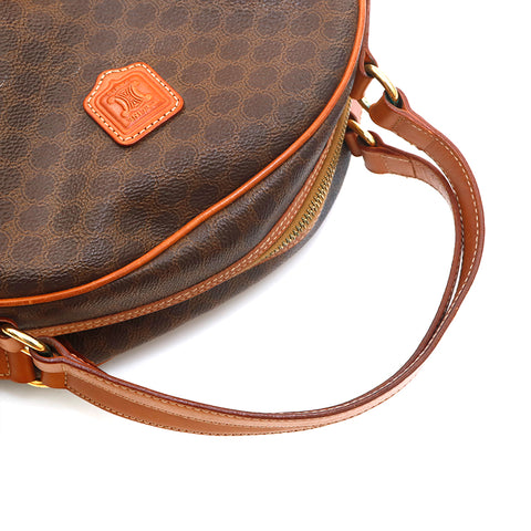Celine Celine Macadam Pattern Handbag Leather Brown P14438 – NUIR