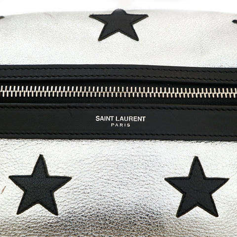 Eve Saint Laurent Yves Saint Laurent Hunter Line Star Backpack Daypack Leather Silver P14439