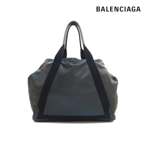 バレンシアガ BALENCIAGA ロゴ ハンドバッグ レザー ブラック P14446