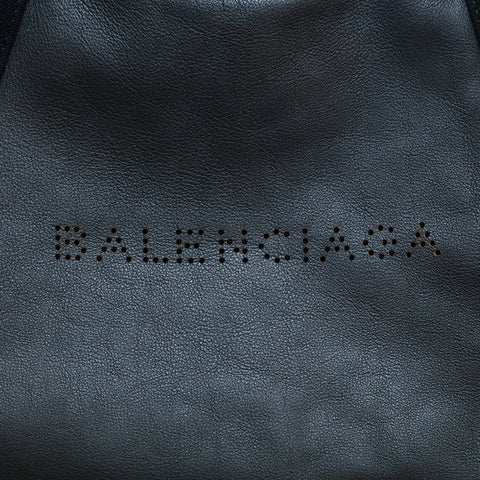 バレンシアガ BALENCIAGA ロゴ ハンドバッグ レザー ブラック P14446