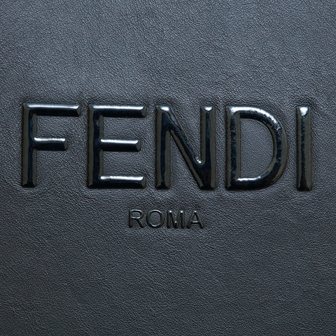 Fendi Fendi徽标皮革手提袋黑色P14448