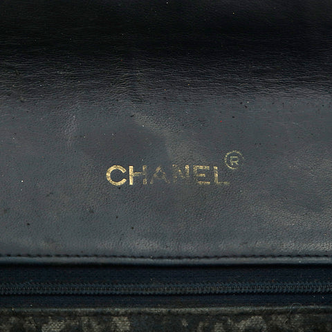 Chanel Chanel V flap Matrasse肩带皮革海军P14460