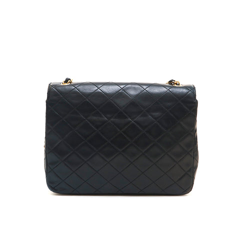 Chanel Chanel V flap Matrasse肩带皮革海军P14460