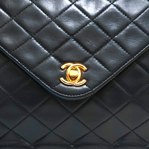 Chanel Chanel V flap Matrasse肩带皮革海军P14460