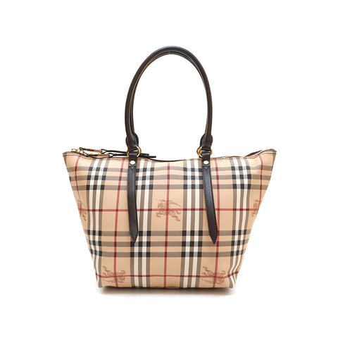 Burberry Burberry检查手提袋棕色P14490