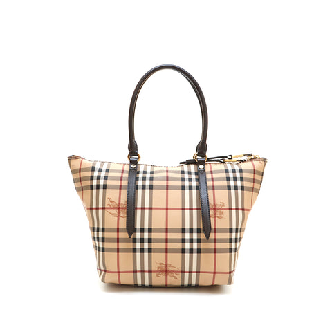 Burberry Burberry检查手提袋棕色P14490