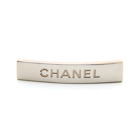 Chanel Vintage Silver Logo Barrette