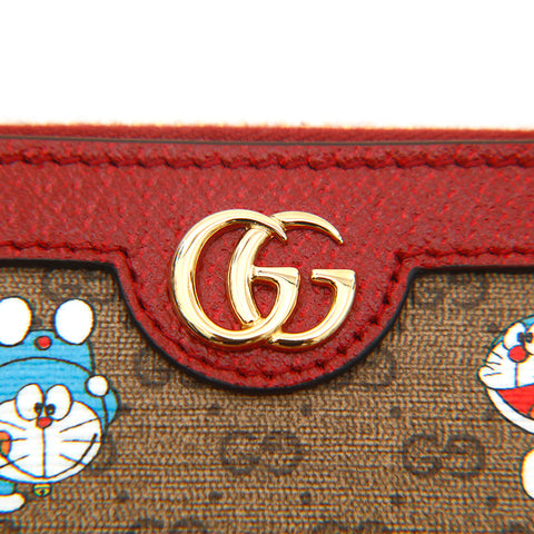 Gucci Gucci Doraemon迷你GG SPRE Mizipy长钱包长钱包棕色X红色P14500