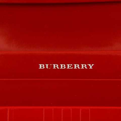 バーバリー BURBERRY チェック レザー ミニ 二つ折り財布 レッド P14501