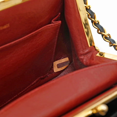 Chanel CHANEL V Stitch Chevron Coco Mark Shoulder Bag Leather