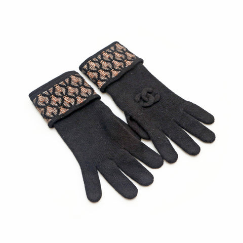 handschuhe chanel Chanel Coco Mark Glitter Tweed Handschuhe Schwarz P14515 – NUIR VINTAGE
