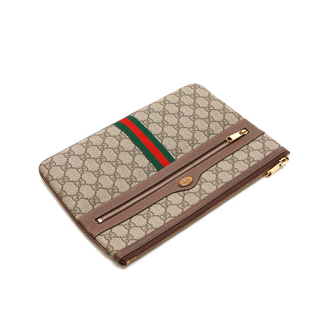 グッチ GUCCI GG スプリーム シェリーライン セカンドバッグ クラッチバッグ ベージュ P14536