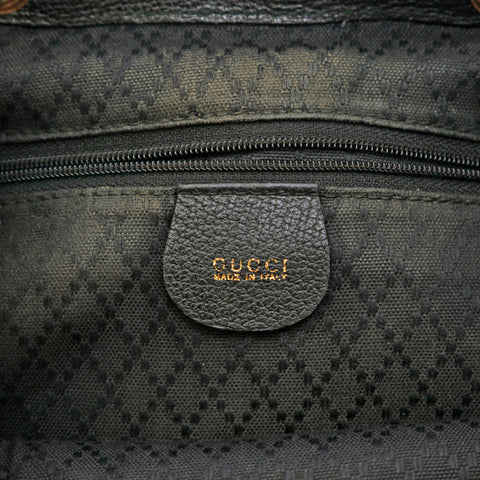 Gucci Gucci Bambooswed X皮革背包黑色P14544