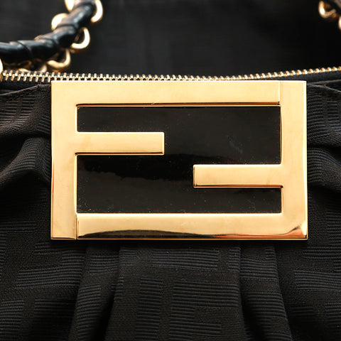 Fendi Fendi Zukka Mia连锁手提袋黑色P14553