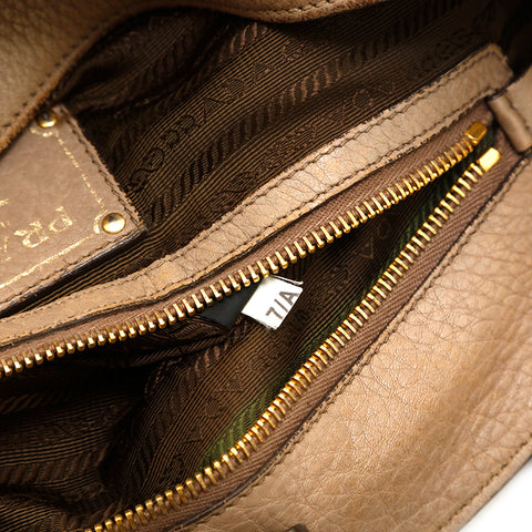 Prada Beige / Ivory Canvas Calf Leather Shoulder Bag Handbag Purse  crossbody | eBay