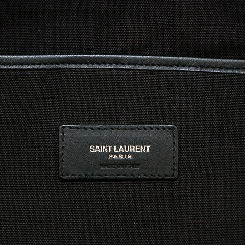 Saint Lampuri Saint Laurent Paris徽标帆布背包Daypack海军P14558