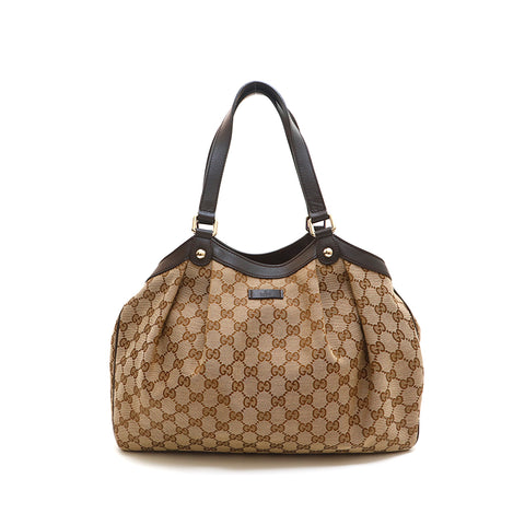 Gucci Gucci GG帆布手提袋米色P14559