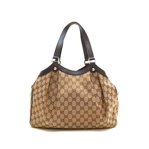 Gucci Gucci GG帆布手提袋米色P14559