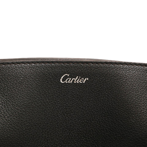 カルティエ CARTIER ロゴ レザー 2WAY ショルダー ハンドバッグ ブラック P14587