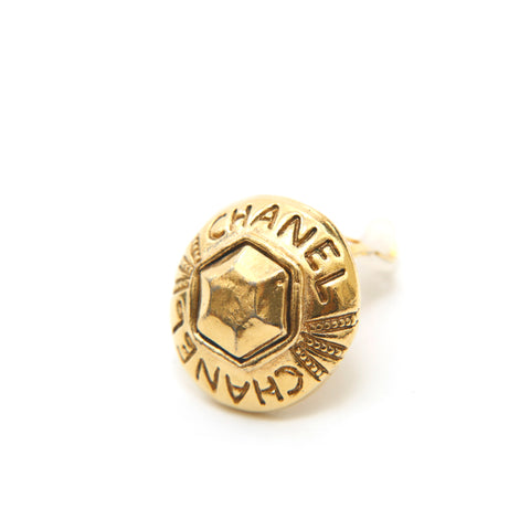 Chanel CHANEL Hexagon Round Earring Gold P14600