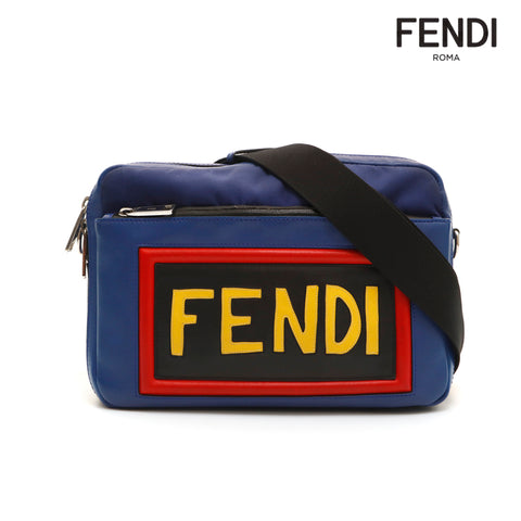 フェンディ FENDI ロゴ メッセンジャーバッグ ショルダーバッグ ブルー P14605