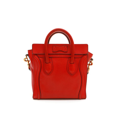 Celine luggage nano clearance red