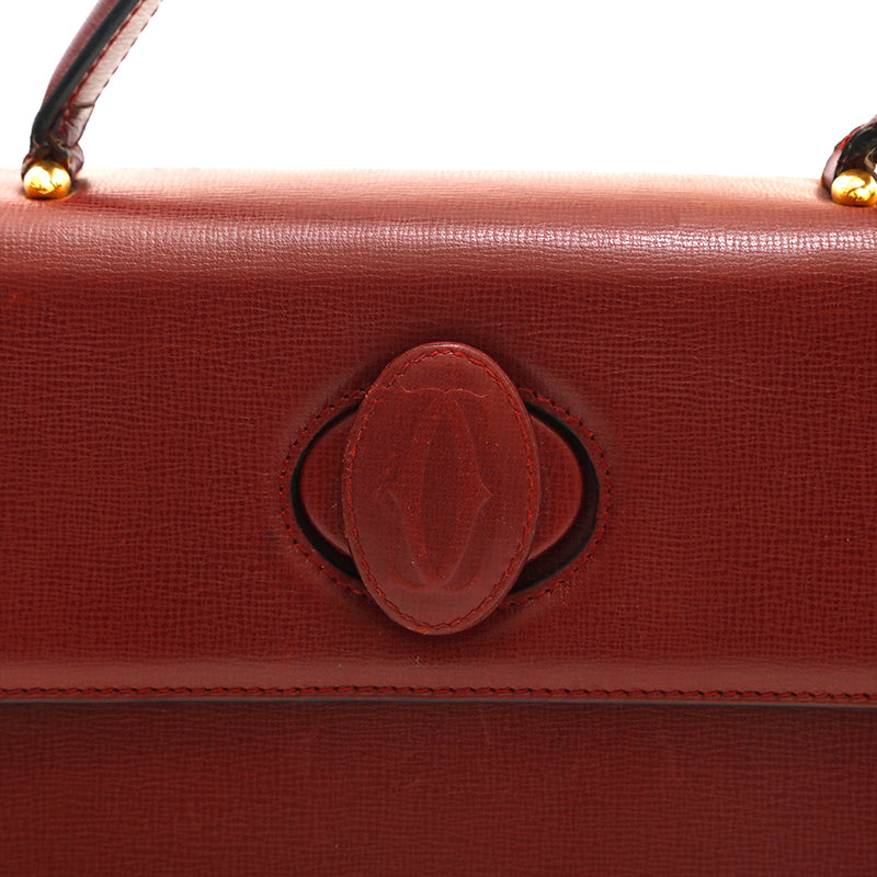 カルティエ CARTIER マストライン ハンドバッグ ワインレッド