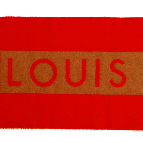 Louis Vuitton Louis Vuitton Logo Cashmere Muffler Red P14625 – NUIR VINTAGE